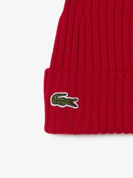 Шерстяная шапка Lacoste Unisex в рубчик