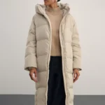 Стеганое пальто с натуральным утеплителем