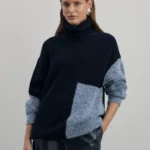 Свитер пэчворк с добавлением шерсти