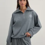 Свитшот из хлопка с молнией