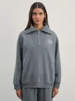 Свитшот из хлопка с молнией