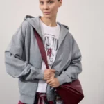 Толстовка на молнии с капюшоном из 100% хлопка