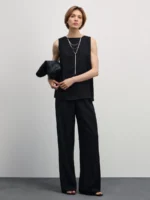 Топ из вискозы с жатым эффектом