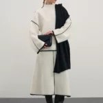 Вязаная юбка А-силуэта с контрастным кантом