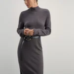 Вязаное платье длины миди из вискозы