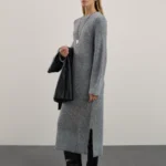 Вязаное платье в риб с шерстью