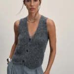 Вязаный жилет с содержанием шерсти альпаки