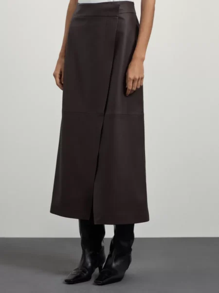 Юбка из искусственной кожи с запахом