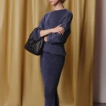 Юбка из вареного хлопка прямого кроя