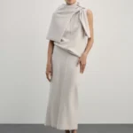 Юбка миди из эластичной ткани