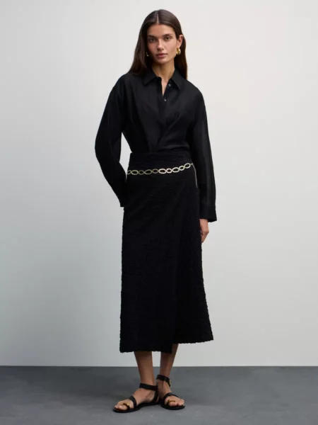 Юбка миди из фактурной ткани