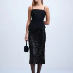 Юбка миди с пайетками