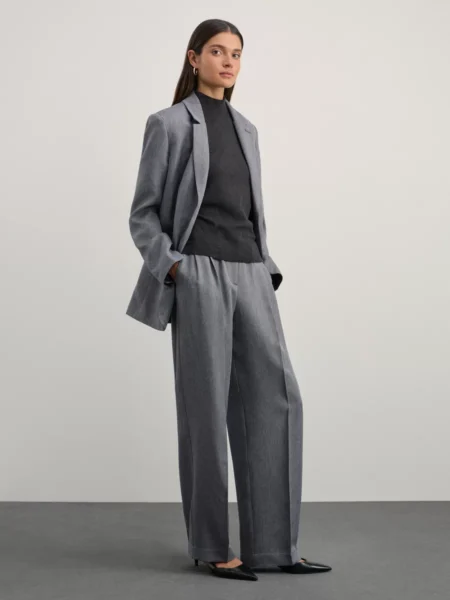 Жакет однобортный с принтом "ёлочка"