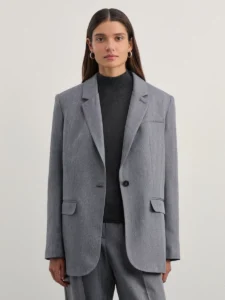 Жакет однобортный с принтом "ёлочка"