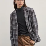 Жакет однобортный в клетку