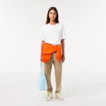 Женская футболка Lacoste из хлопка премиум качества