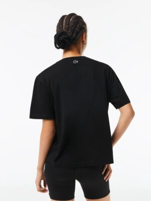 Женская футболка Lacoste с контрастным принтом