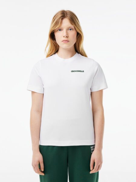 Женская хлопковая футболка Lacoste Relaxed Fit