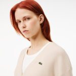 Женский шерстяной кардиган Lacoste с v-образным вырезом