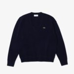 Женский шерстяной свитер Lacoste Relaxed Fit с v-образным вырезом