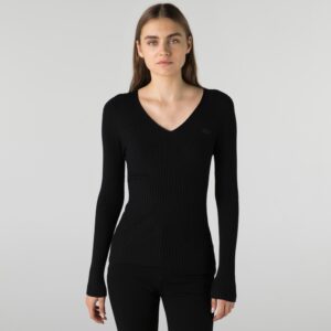 Женский свитер Lacoste с v-образным воротом