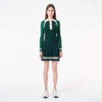 Женское эластичное платье Lacoste с длинным рукавом