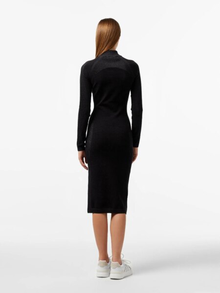 Женское облегающее длинное платье Lacoste на молнии с длинным рукавом