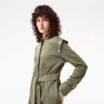 Женское платье Lacoste Relaxed Fit с поясом и длинным рукавом