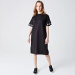 Женское платье Lacoste с круглым вырезом и принтом