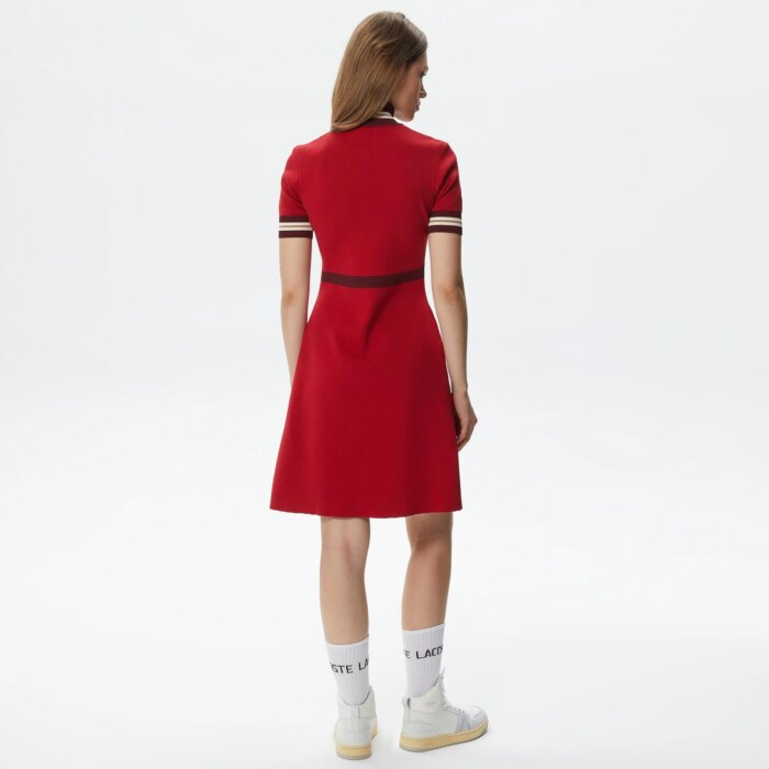 Женское платье Lacoste Slim Fit с высоким воротом на молнии