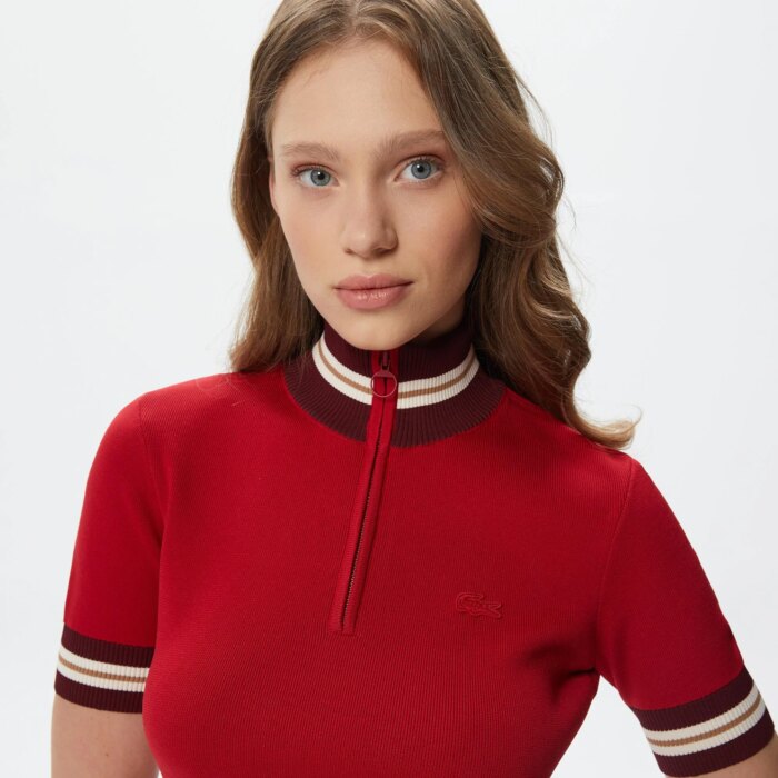 Женское платье Lacoste Slim Fit с высоким воротом на молнии