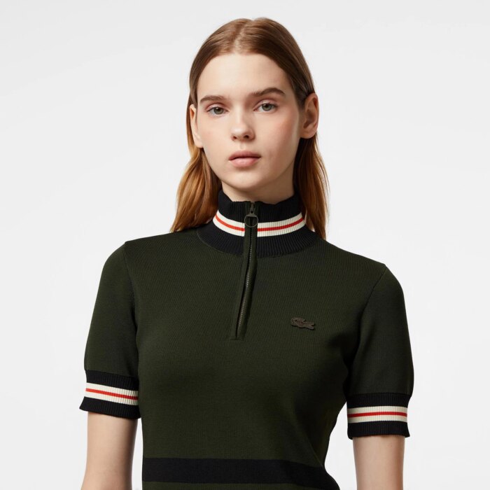 Женское платье Lacoste Slim Fit с высоким воротом на молнии