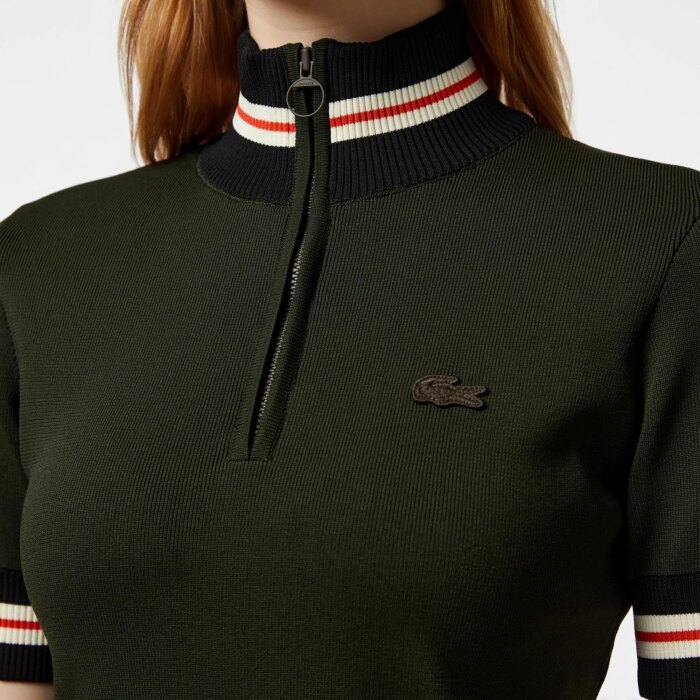 Женское платье Lacoste Slim Fit с высоким воротом на молнии