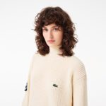 Женское трикотажное платье Lacoste с длинным рукавом и высоким воротом